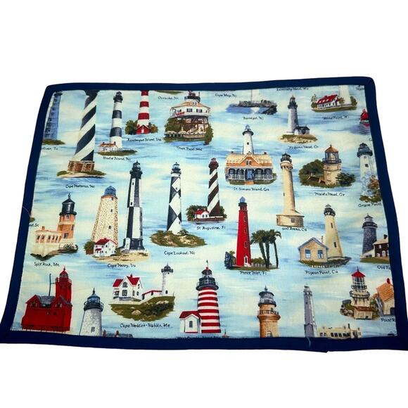 Four Handmade Placemats Lighthouses Nautical Beach Shacks - MULTICOLORED - Picture 3 of 6